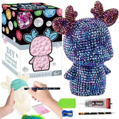 Maksik, zestaw do wyklejania kryształkami, jelonek