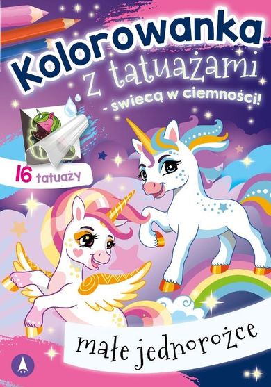 Małe jednorożce. Kolorowanka z tatuażami
