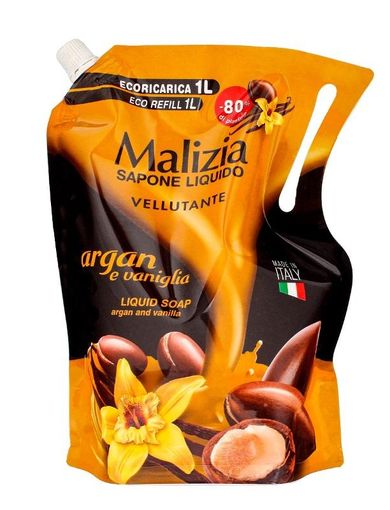 Malizia, mydło w płynie, argan&vanilia, zapas, 1000 ml