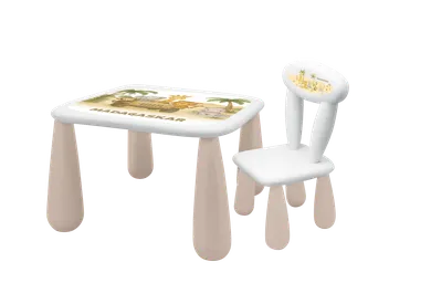 Maltex, Madagaskar, Luna, zestaw dla dzieci: stolik + krzesełko, beżowy