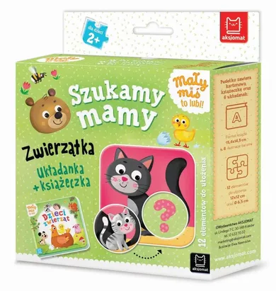 Mały miś to lubi! Szukamy mamy. Zwierzątka. Układanka + książeczka