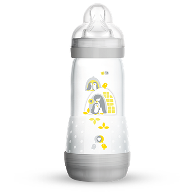 MAM, Anti-Colic, butelka antykolkowa, szybki przepływ, 4m+, 320 ml, szara