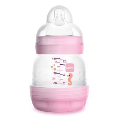 MAM, butelka antykolkowa, 130 ml, różowa