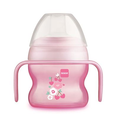 MAM, Starter Cup, kubek niekapek z miękkim ustnikiem, różowy, 4m+, 150 ml