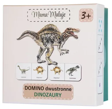 Mama maluje, domino, dwustronne, dinozaury