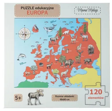 Mama Maluje, Europa, puzzle edukacyjne, 120 elementów