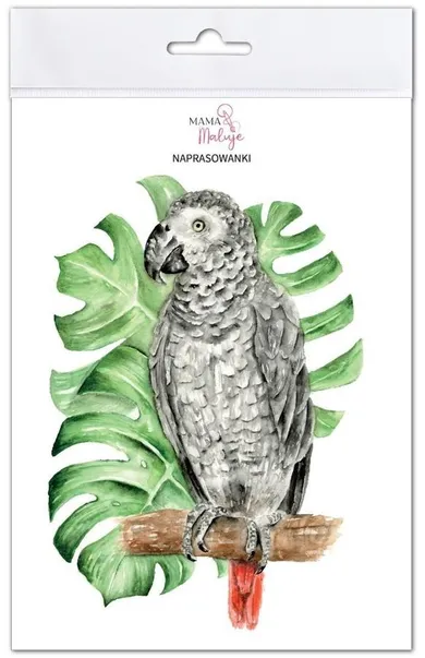 Mama Maluje, naprasowanki na ubrania, Papuga Żako