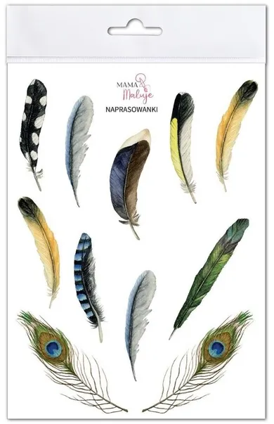 Mama Maluje, naprasowanki na ubrania, Pióra