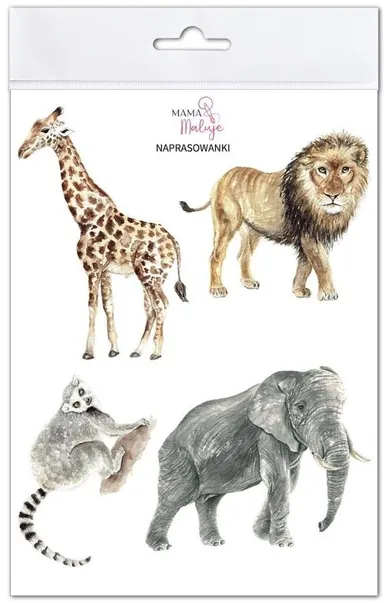 Mama Maluje, naprasowanki na ubrania, Zwierzęta Afryki