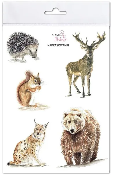 Mama Maluje, naprasowanki na ubrania, Zwierzęta leśne