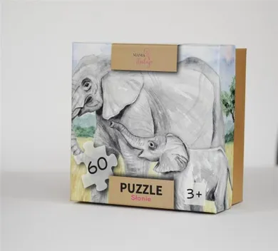 Mama Maluje, Słonie, puzzle, 60 elementów