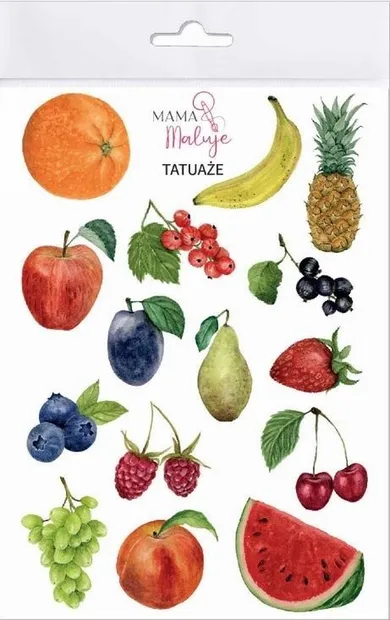 Mama Maluje, tatuaże zmywalne, Owoce