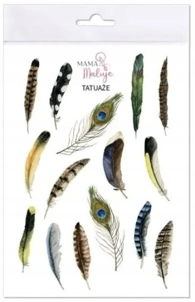Mama Maluje, tatuaże zmywalne, Pióra