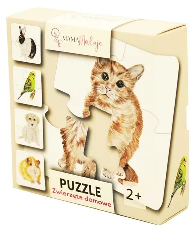 Mama Maluje, Zwierzęta domowe, puzzle, 5-4 elementy