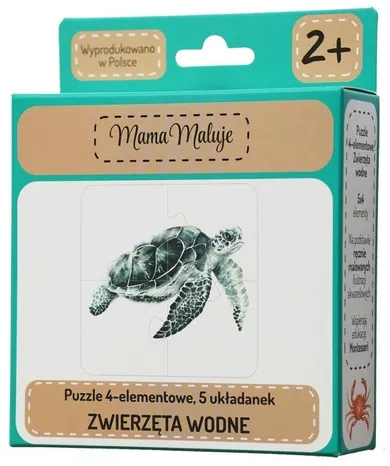 Mama Maluje, Zwierzęta wodne, puzzle 4-elementowe