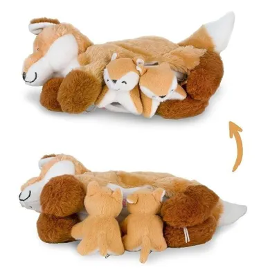 Mamanimals, mama lis z 2 małymi liskami, zestaw maskotek