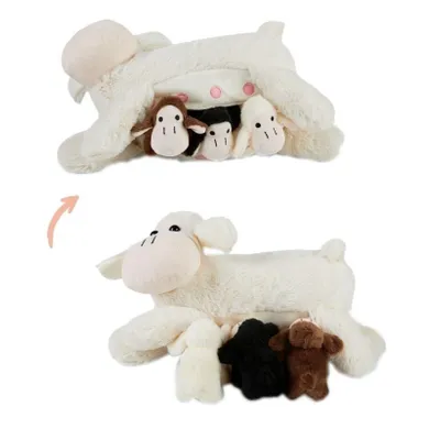 Mamanimals, mama owca z 3 małymi owieczkami, zestaw maskotek