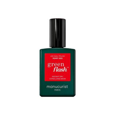 Manucurist, Green Flash Nail Polish, lakier do paznokci, Poppy Red, 15 ml