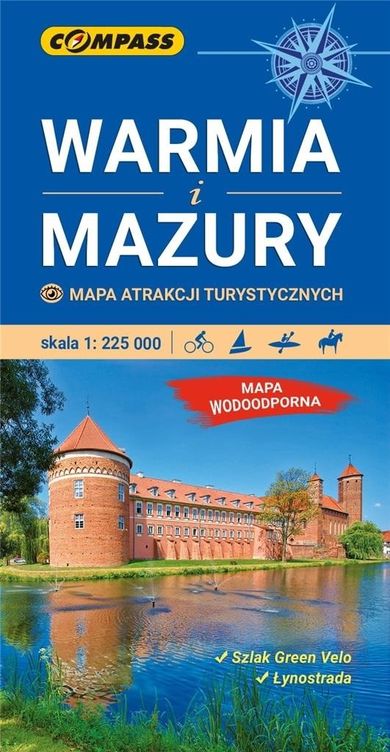 Mapa atrakcji turystycznych. Warmia i Mazury 1:225 000