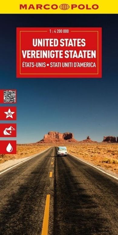 Mapa drogowa USA 1:4,2