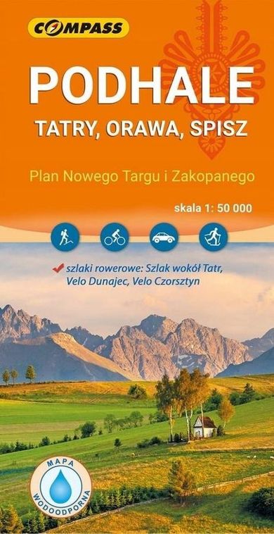 Mapa. Podhale, Tatry, Orawa, Spisz 1:50 000
