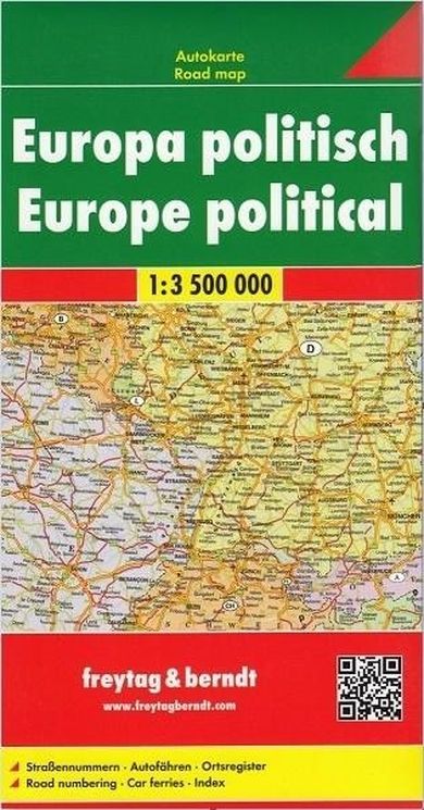 Mapa polityczno-drogowa. Europa 1:3 500 000