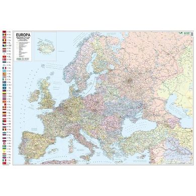 Mapa ścienna Europy. Polityczno-drogowa 1:4 300000