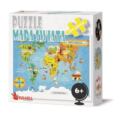 Mapa świata, puzzle, 100 elementów