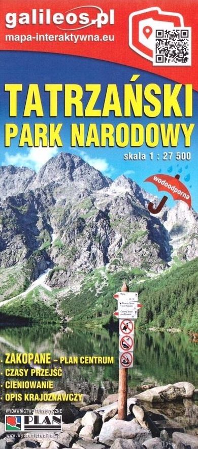 Mapa. Tatrzański Park Narodowy 1:27 500