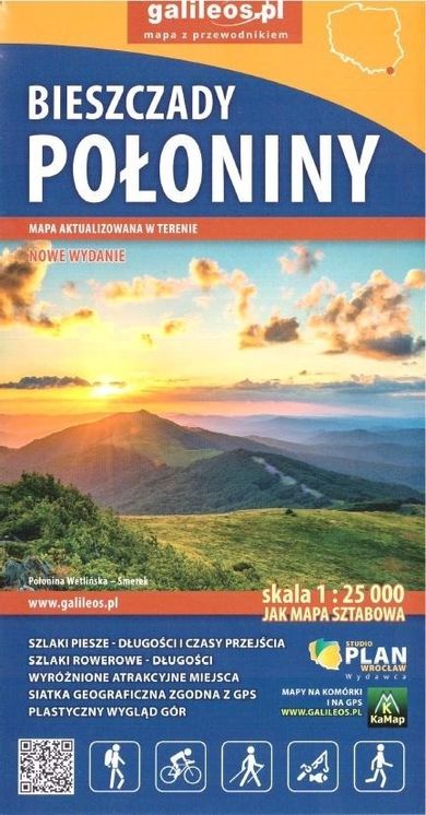 Mapa turystyczna - Bieszczady, Połoniny