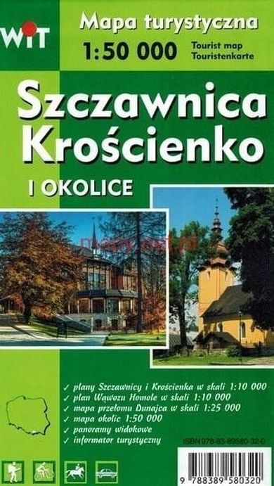 Mapa turystyczna - Szczawnica, Krościenko... 1:50 000