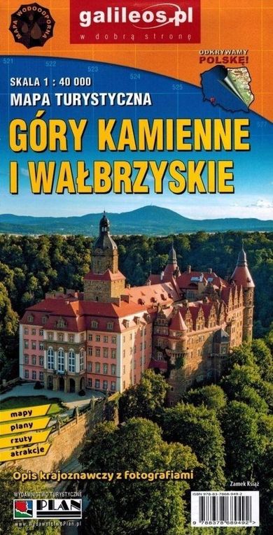 Mapa turystyczna. Góry Kamienne i Wałbrzyskie
