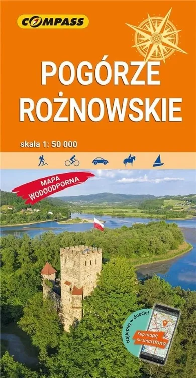 Mapa turystyczna. Pogórze Rożnowskie