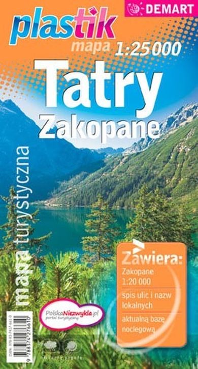 Mapa turystyczna Tatry i Zakopane