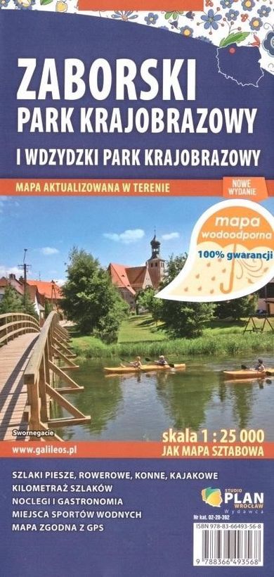 Mapa turystyczna. Zaborski Park Krajobrazowy 1:25 000