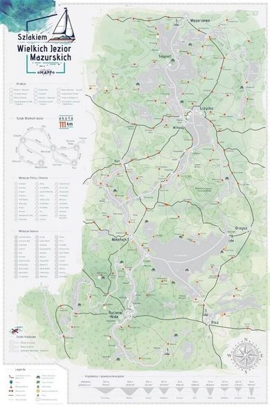 Mapa zdrapka. Mazury