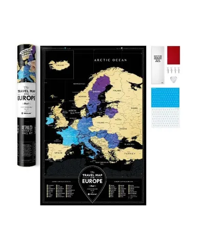 Mapa zdrapka travel map black. Europe