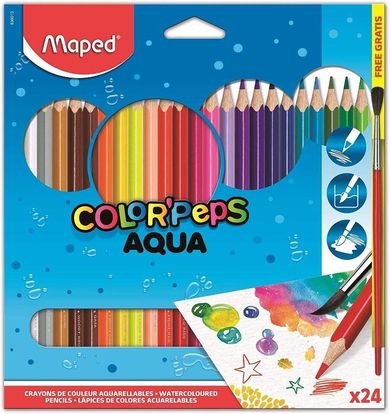 Maped, Aqua, kredki akwarelowe, trójkątne, 24 kolory