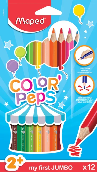 Maped, Color'Peps, kredki tójkątne, 12 kolorów