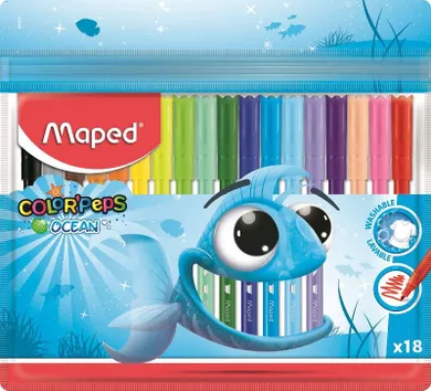Maped, Color'Peps, Ocean, flamastry, 18 kolorów w etui