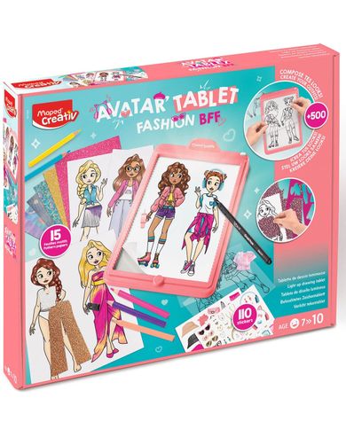 Maped Creativ, Avatar Fashion, podświetlany tablet z szablonami do odrysowywania, moda