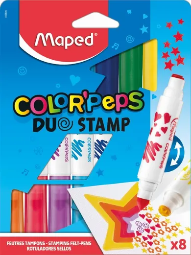 Maped, flamastry dwustronne z pieczątkami, 8 szt.