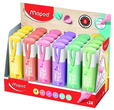 Maped, Flex, zakreślacz, pastelowy, 24 szt.