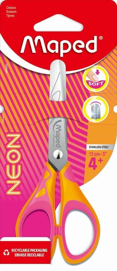 Maped, Neon Soft, nożyczki szkolne, 13 cm, 1 szt.