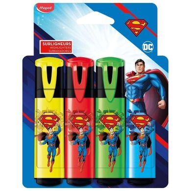 Maped, Superman, Fluo, zakreślacze, 4 szt.
