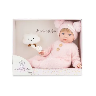 Marina&Pau, lalka hiszpańska, Alina z maskotką chmurką, 45 cm