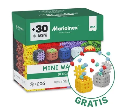Marioinex, Mini Waffle, Green Blocks, klocki konstrukcyjne, 206 + 30 elementów gratis
