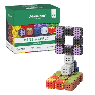 Marioinex, Mini Waffle, Green Blocks, klocki konstrukcyjne, 206 elementów