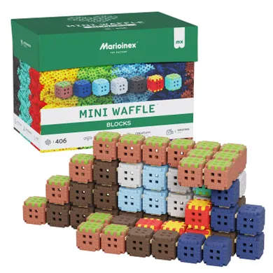 Marioinex, Mini Waffle, Green Blocks, klocki konstrukcyjne, 406 elementów