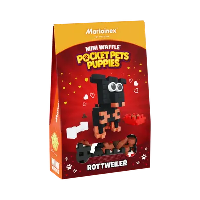 Marioinex, Mini Waffle, Pocket Pets Puppies, Rottweiler, klocki konstrukcyjne, 50 elementów